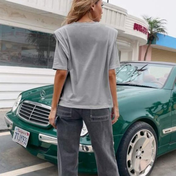 PADDED SHOULDER TOP - Picture 3 of 6